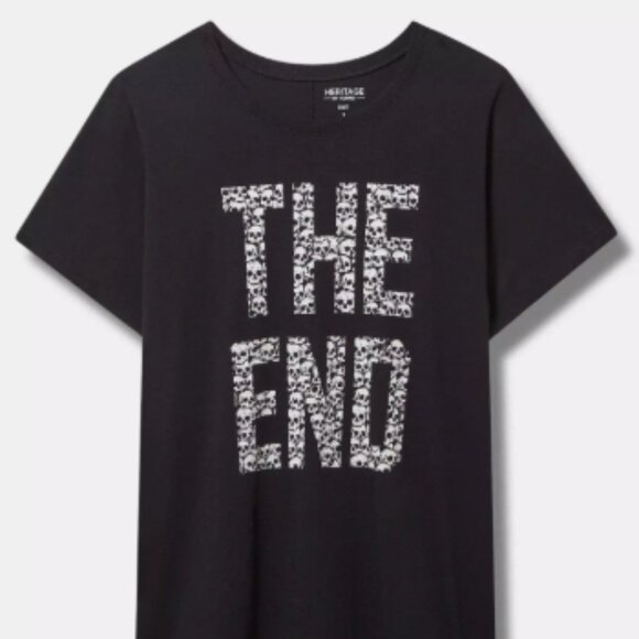 Torrid Heritage Black Signature Tee The End Skull Plus - Picture 1 of 3